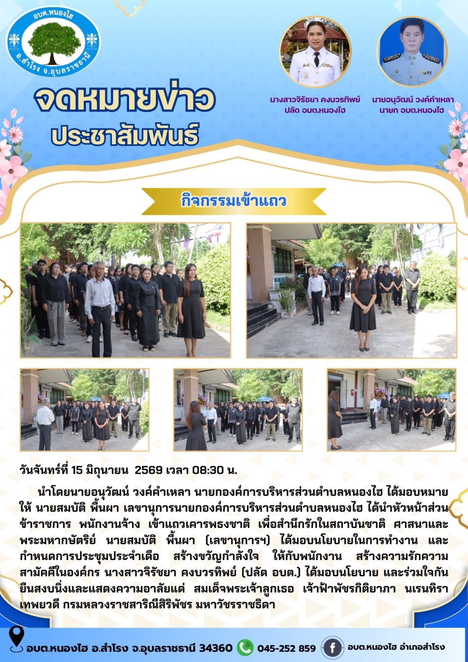 กิจกรรมเข้าแถวเคารพธงชาติ