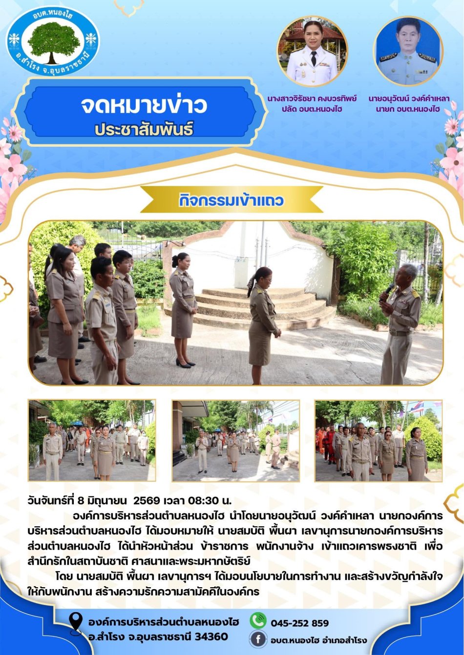 กิจกรรมเข้าแถวเคารพธงชาติ
