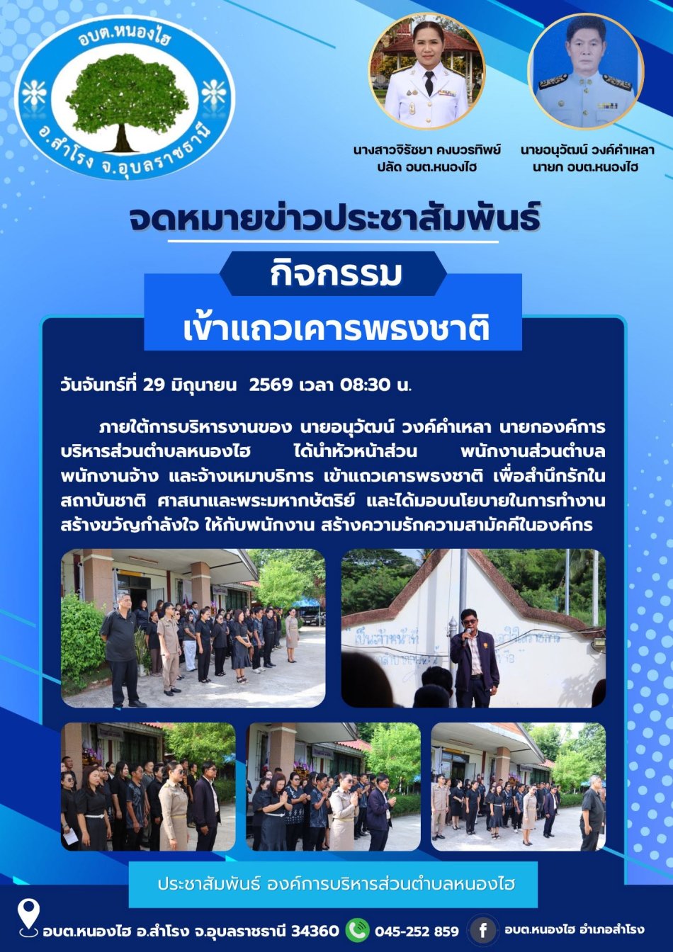 กิจกรรมเข้าแถวเคารพธงชาติ